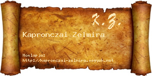 Kapronczai Zelmira névjegykártya